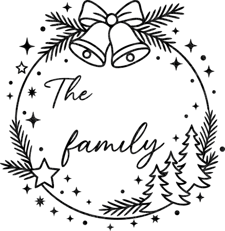 Christmas Family Monogram Bells Trees Holly – GBH22559